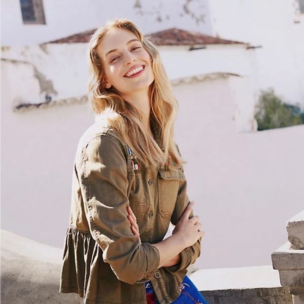 Anthropologie Peplum Military Jacket Small - Picture 3 of 6